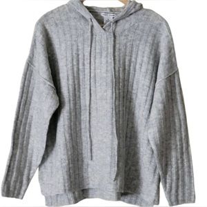 NEW🏷️Sweet Romeo Womens Knit Hooded Sweater Gray